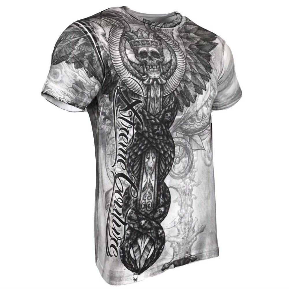 Xtreme Couture By Affliction Men T-Shirt GRAVE ROBBER Biker MMA - Picture 4 of 8